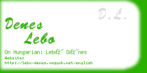 denes lebo business card